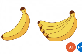 바나나 일러스트 디자인 이미지 PNG